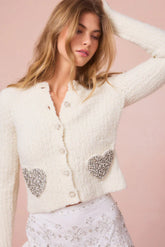 Leocadia Wool-Blend Heart Cardigan