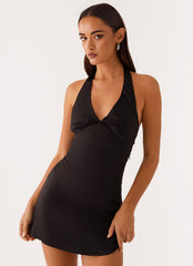 Heavy Hearted Mini Dress - Black