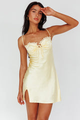 Fortune Lace Trim Bust Tie Mini Dress Butter