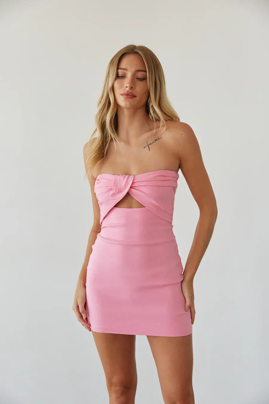 Kynlee Twist Front Mini Dress